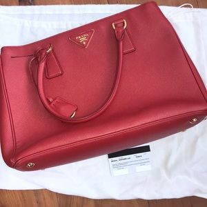 Prada Saffiano Lux with matching wallet